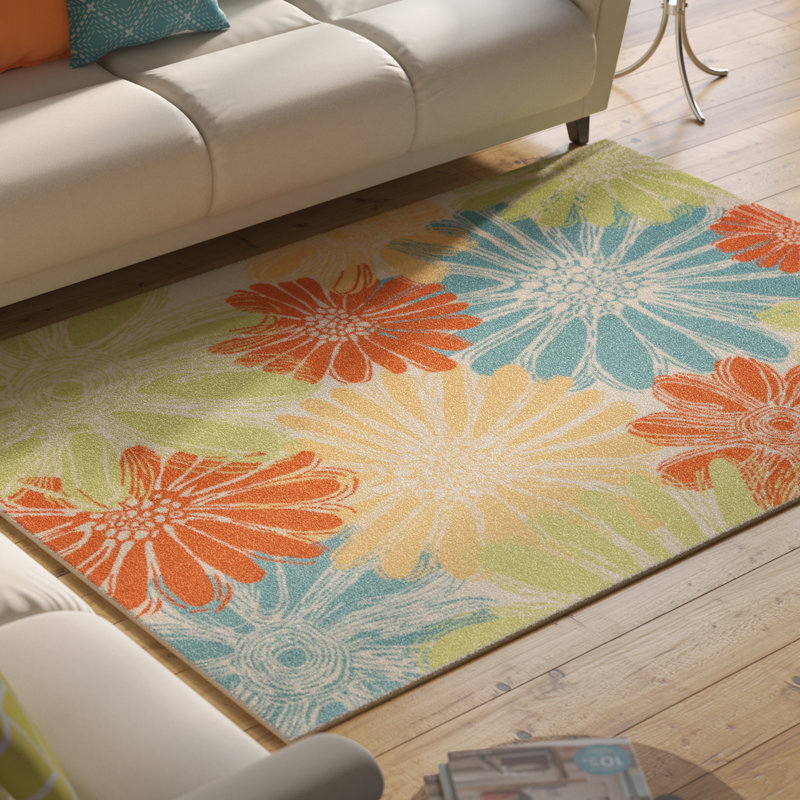 Latitude Run Annecia Blue/Orange/Green/Yellow Indoor/Outdoor Area Rug